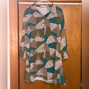 Natural Life Floral Patchwork Top